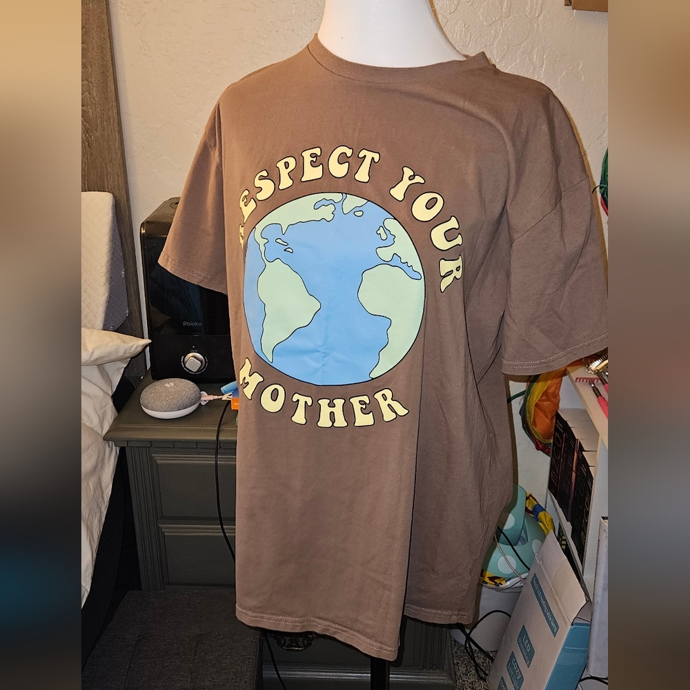Brown 'Respect Your Mother' T-Shirt